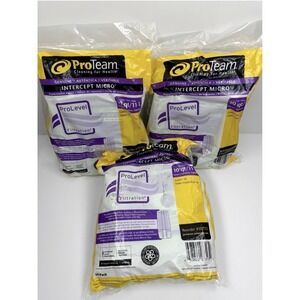 Lot 3 ProTeam 107313 Intercept  Micro Vacuum Filter Bags  Super Coach Pro 10